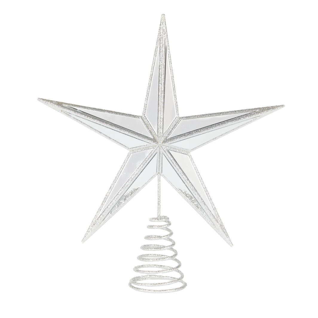 Tree Topper - 5 Point Mirrored Star Silver – The Christmas Shop