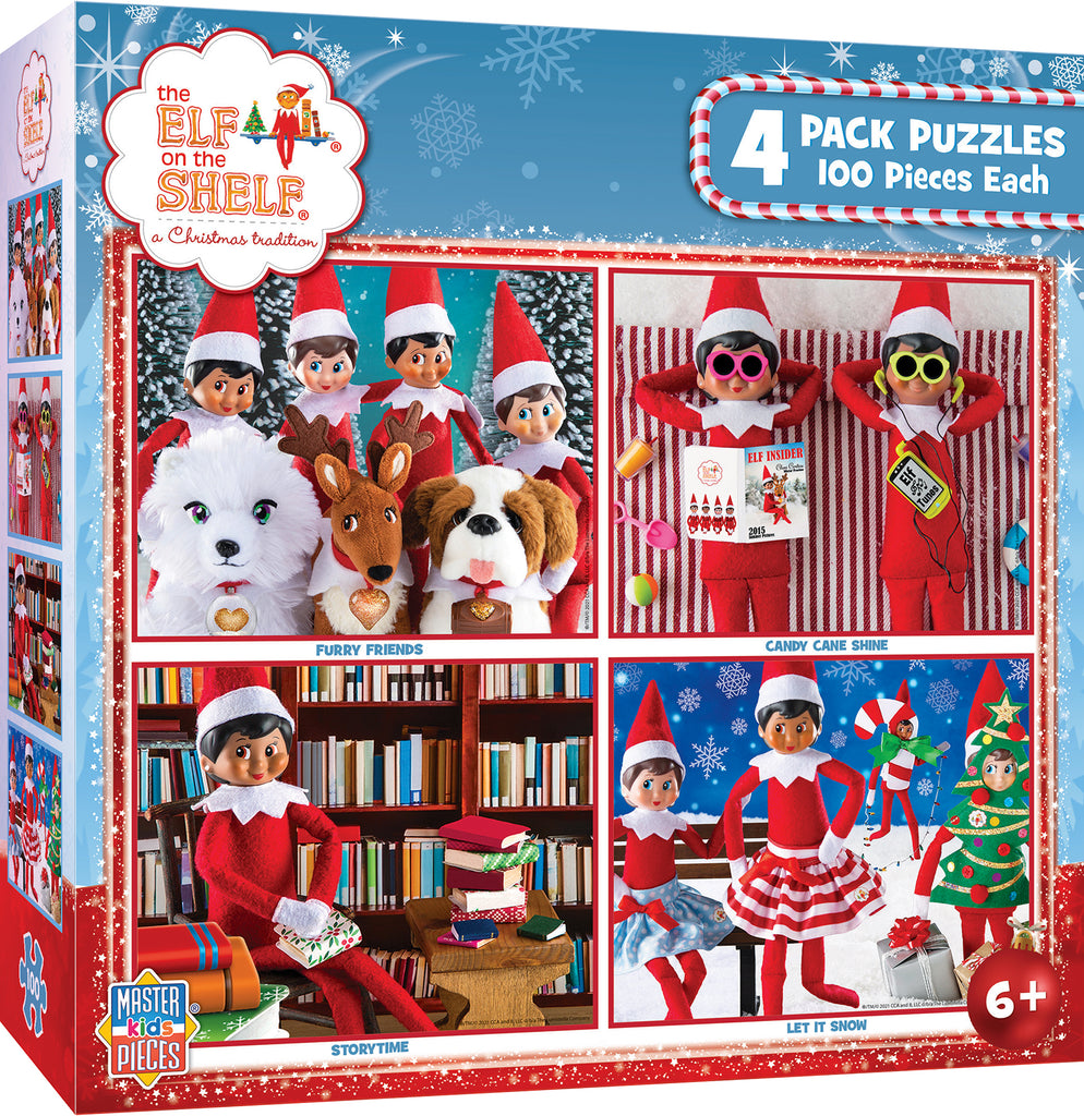 Elf on the Shelf <br> Elf on the Shelf 4 Puzzle Pack <br> 100 Piece Puzzles