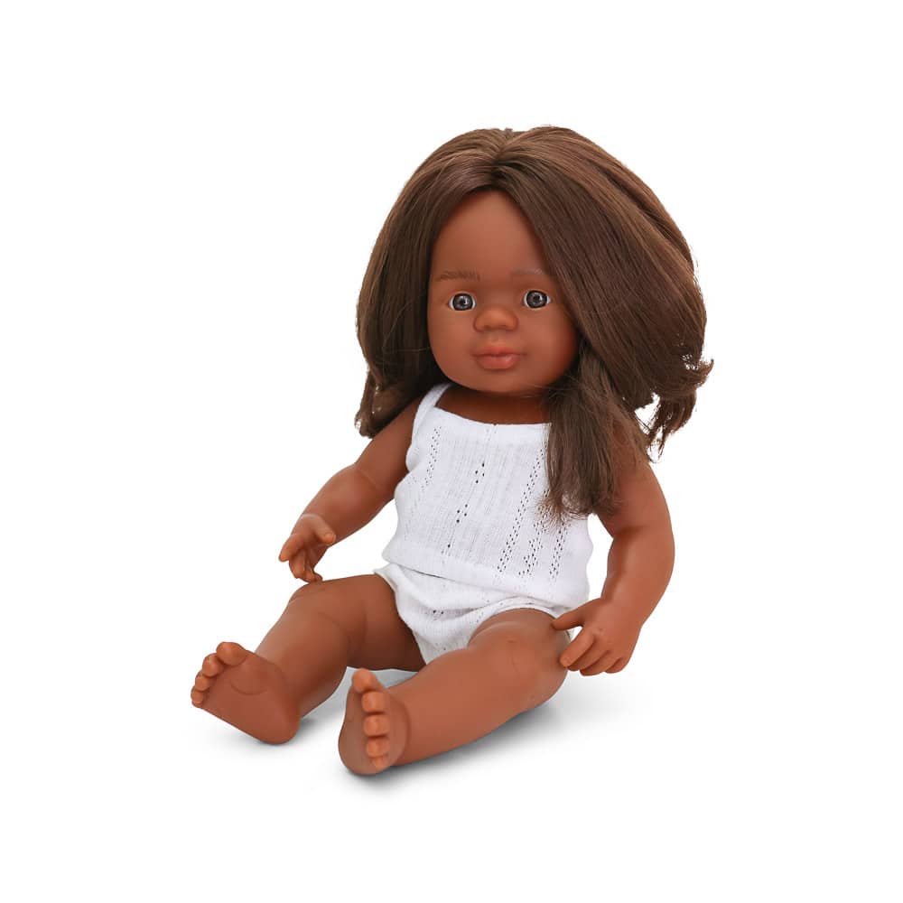 Miniland Doll <br> 38cm Baby Girl <br> Aboriginal with underwear