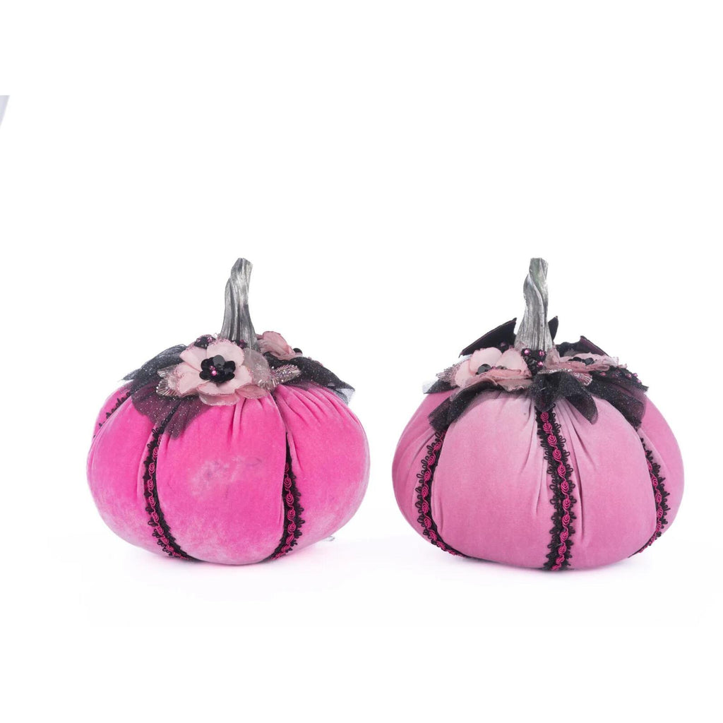 PRE-ORDER 2024 <br> Katherine's Collection <br> Pink Panic Possession <br> Stuffed Pumpkins <br> Set of 2 (23cm) - $399