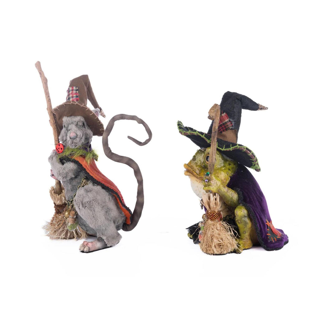 PRE-ORDER 2024 <br> Katherine's Collection <br> Broomstick Acres <br> Rat and Frog Witches <br> Set of 2 (28cm) - $499