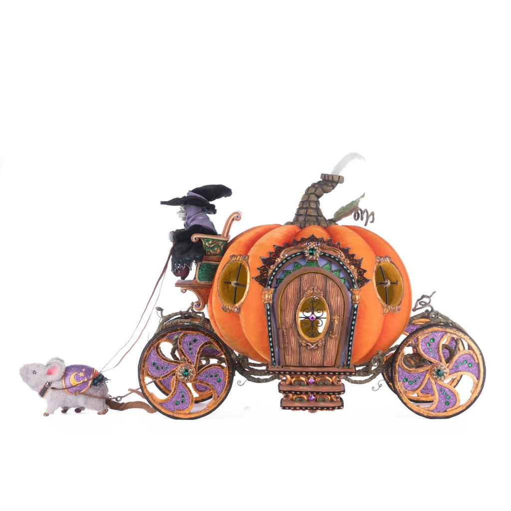 PRE-ORDER 2024 <br> Katherine's Collection <br> Jacks and Cats <br> Enchanted Pumpkin Carriage (37cm) - $1149