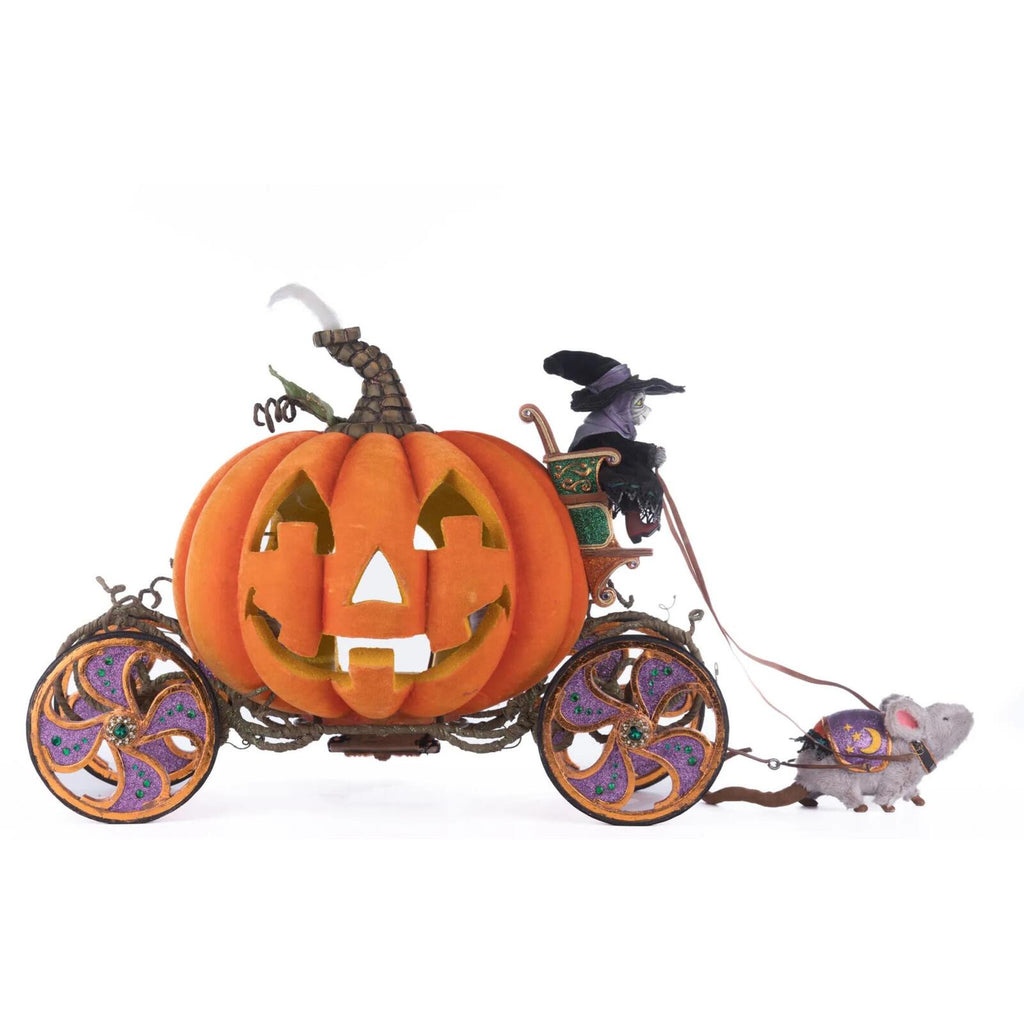 PRE-ORDER 2024 <br> Katherine's Collection <br> Jacks and Cats <br> Enchanted Pumpkin Carriage (37cm) - $1149