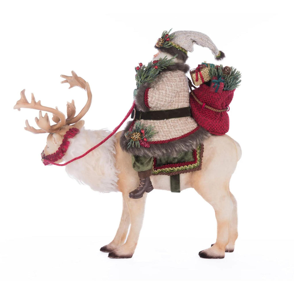 PRE-ORDER 2024 <br> Katherine's Collection <br> North Country Christmas <br> Santa Riding Caribou (38cm) - $449