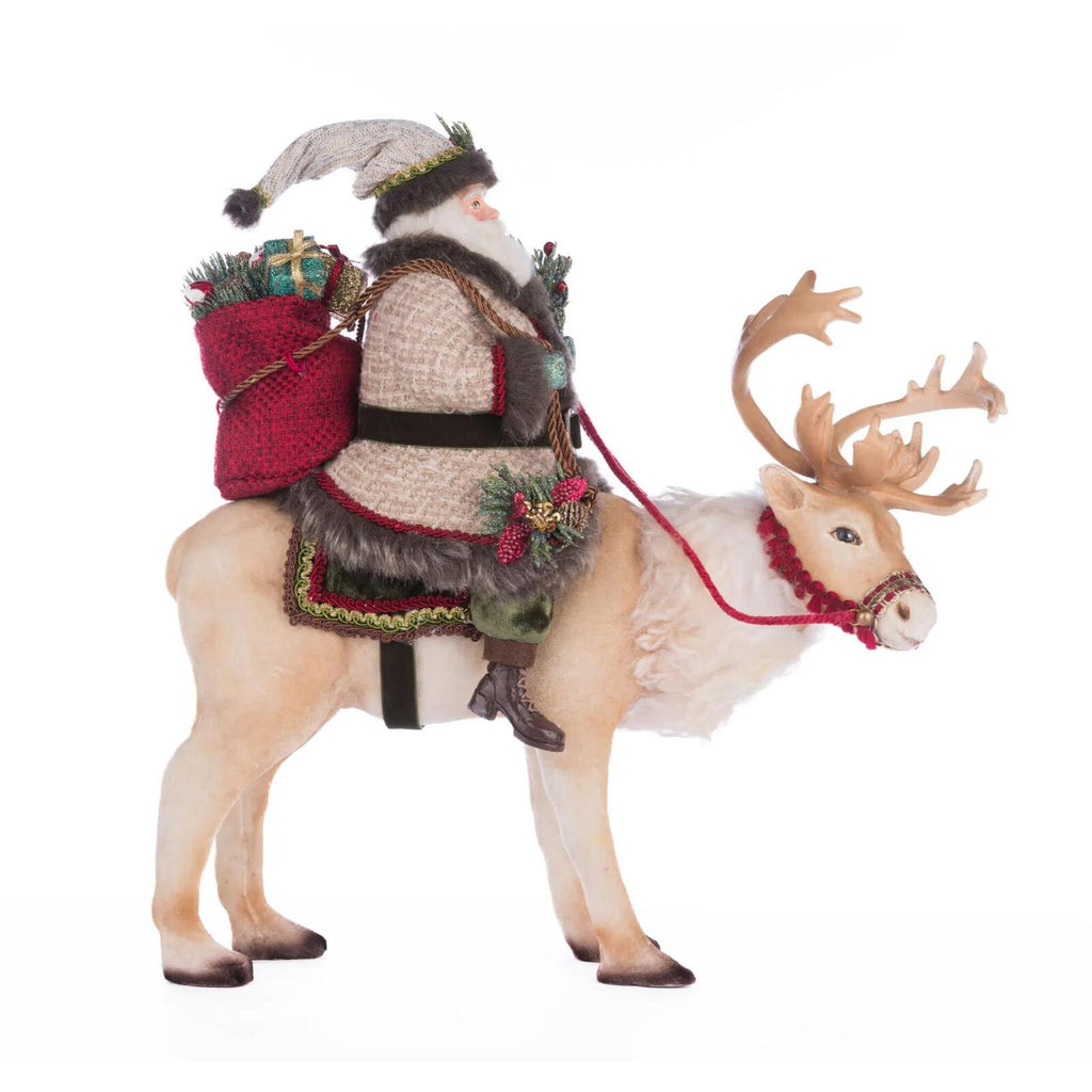 PRE-ORDER 2024 <br> Katherine's Collection <br> North Country Christmas <br> Santa Riding Caribou (38cm) - $449