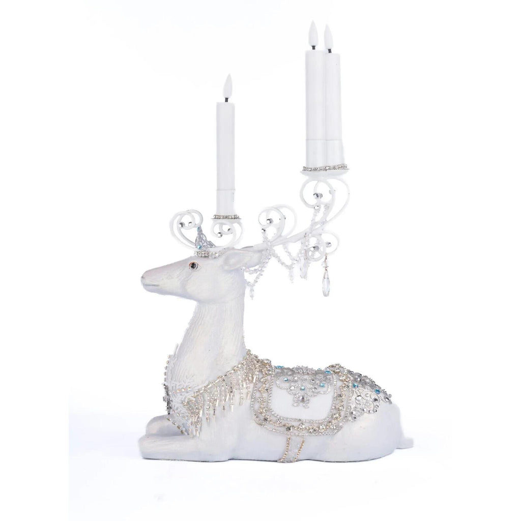 PRE-ORDER 2024 <br> Katherine's Collection <br> Crystal Kingdom <br> Sitting Deer Candle Holder (29cm) - $349