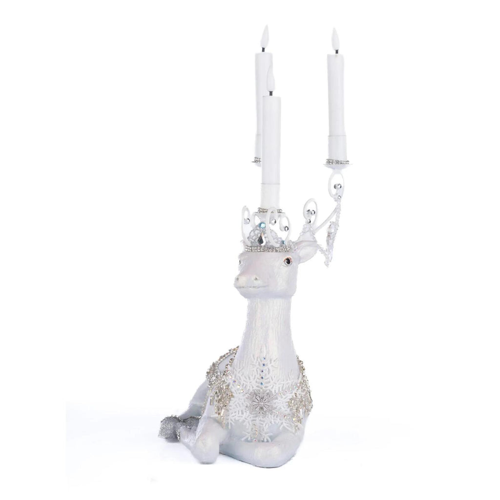 PRE-ORDER 2024 <br> Katherine's Collection <br> Crystal Kingdom <br> Sitting Deer Candle Holder (29cm) - $349