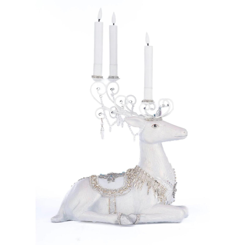 PRE-ORDER 2024 <br> Katherine's Collection <br> Crystal Kingdom <br> Sitting Deer Candle Holder (29cm) - $349