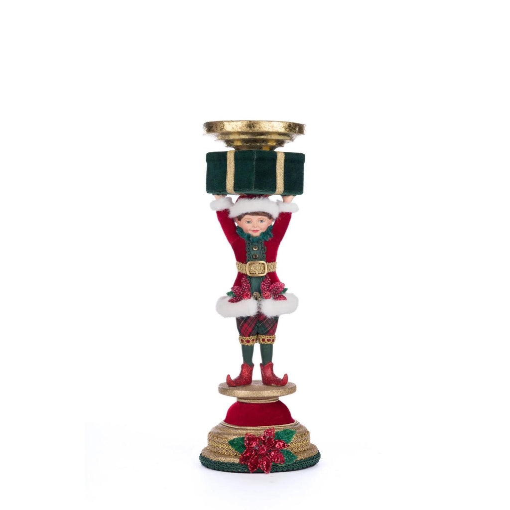 PRE-ORDER 2024 <br> Katherine's Collection <br> Holiday Magic <br> Elf Candlestick (33cm) - $299