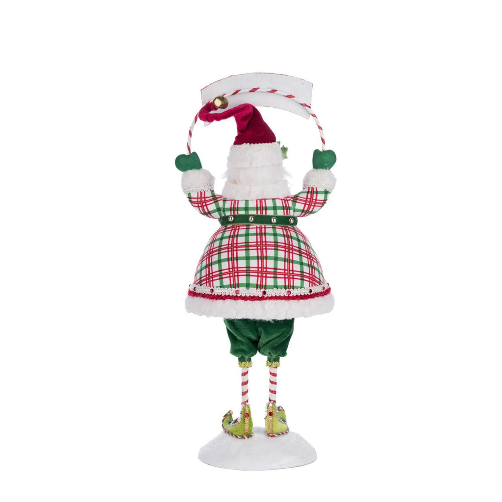 PRE-ORDER 2024 <br> Katherine's Collection <br> Village of Holly Woods <br> Silly Santa With Sign (37cm) - $279