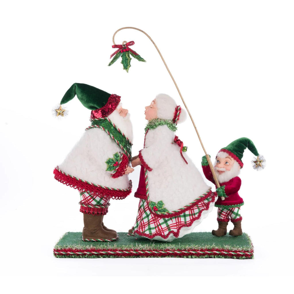 PRE-ORDER 2024 <br> Katherine's Collection <br> Village of Holly Woods <br> Mr & Mrs Claus Under The Mistletoe (37cm) - $399