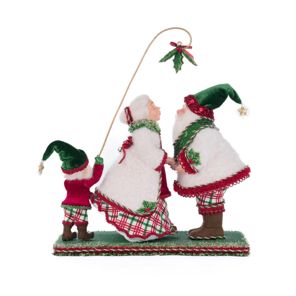 PRE-ORDER 2024 <br> Katherine's Collection <br> Village of Holly Woods <br> Mr & Mrs Claus Under The Mistletoe (37cm) - $399