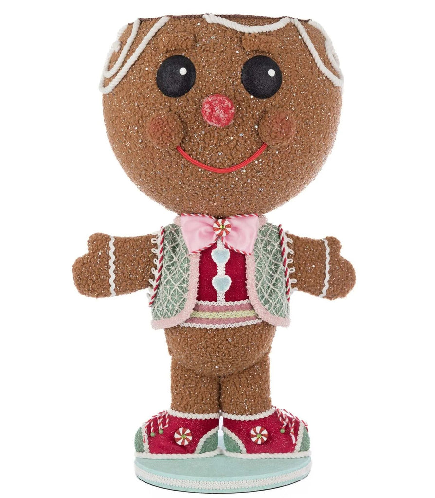 PRE-ORDER 2025 (CLOSES 9th March) <br> Katherine's Collection <br> Sweet Delights <br> Stick E. Sweet Gingerbread Boy Candy Container (59cm) - $499