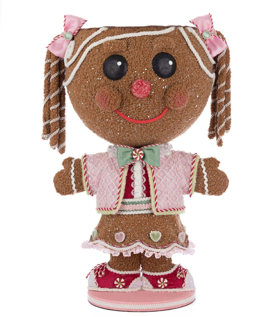 PRE-ORDER 2025 (CLOSES 9th March) <br> Katherine's Collection <br> Sweet Delights <br> Sugar E. Sweet Gingerbread Girl Candy Container (59cm) - $499