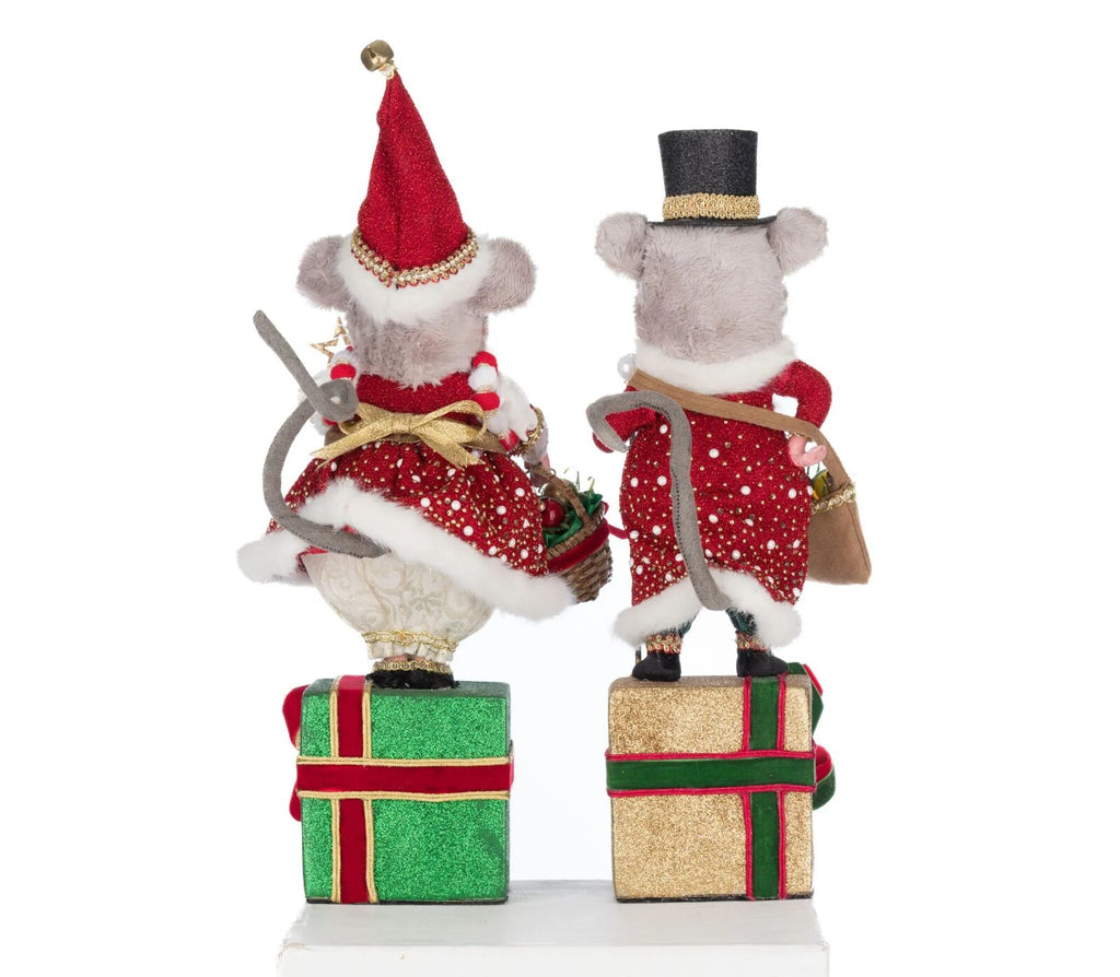 PRE-ORDER 2025 (CLOSES 2nd March) <br> Katherine's Collection <br> Christmas Ball <br> Mouse Stocking Holder (Set of 2) - $399