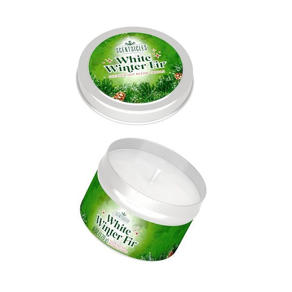 SCENTSICLES <br> Candle Tin <br> White Winter Fir