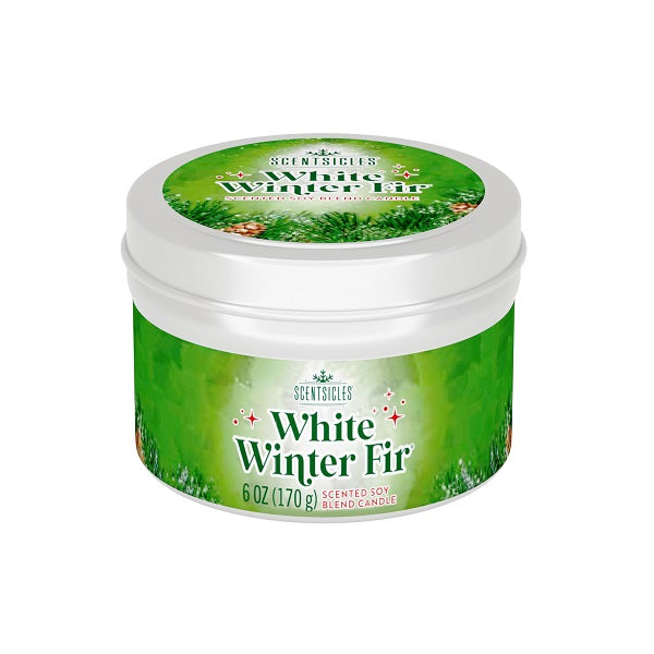SCENTSICLES <br> Candle Tin <br> White Winter Fir