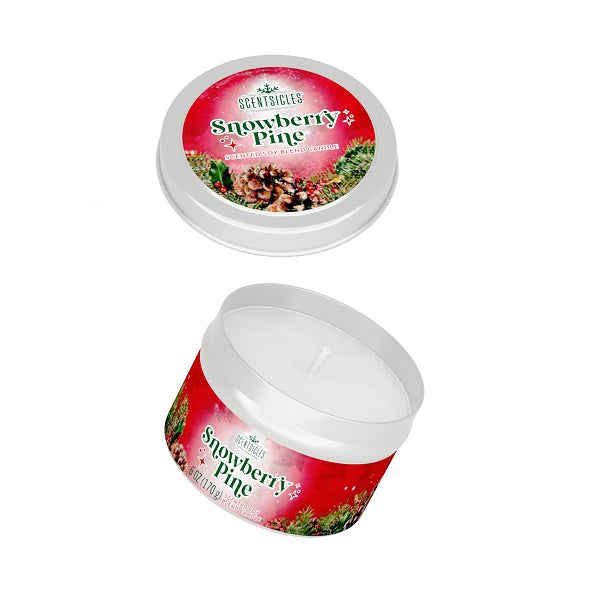 SCENTSICLES <br> Candle Tin <br> Snowberry Pine