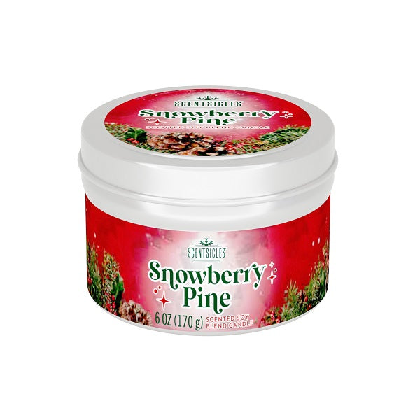 SCENTSICLES <br> Candle Tin <br> Snowberry Pine