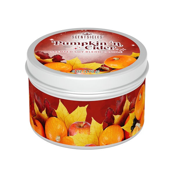 SCENTSICLES <br> Candle Tin <br> Pumpkin ‘N Cider