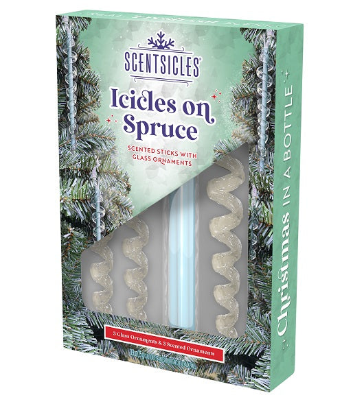 SCENTSICLES <br> Glass Ornaments <br> Icicles on Spruce