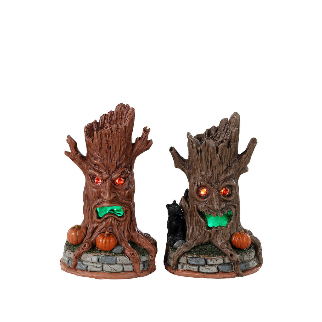 Spooky Town Lighted Accessories <br> Haunted Tree Trunks