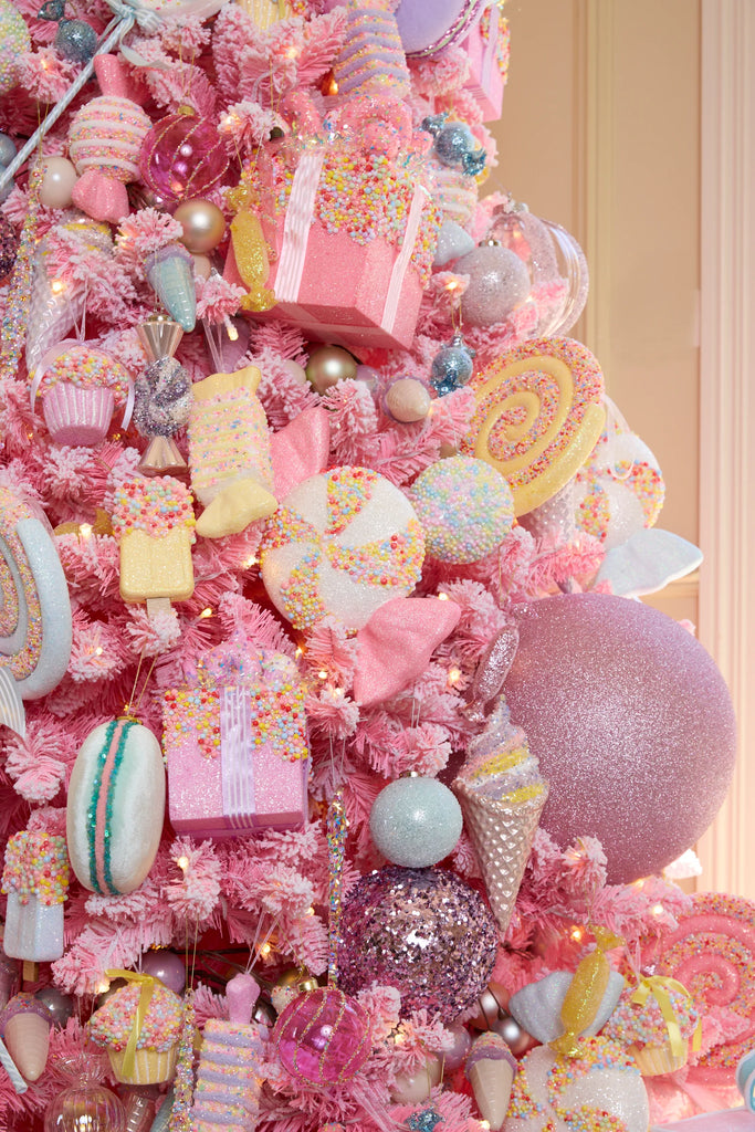 Hanging Ornament <br> XL Pale Pink Wrapped Lolly Ornament