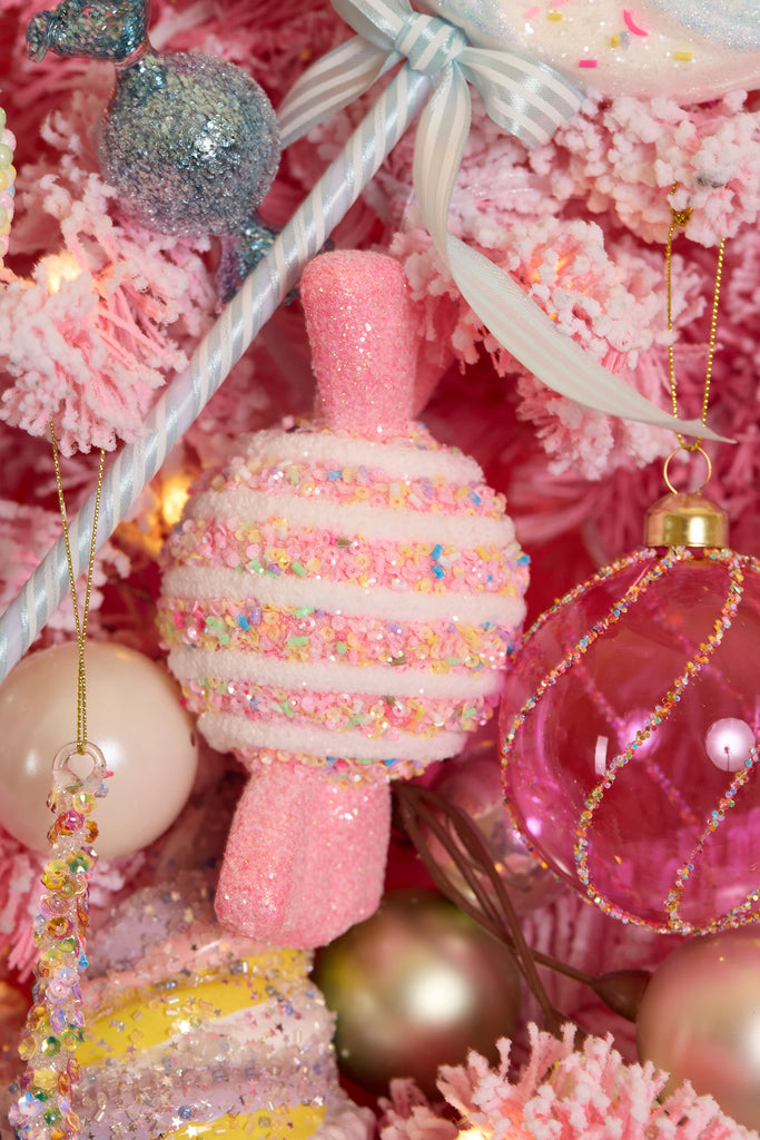 Hanging Ornament <br> 2Pk Candy Sprinkles Wrapped Lollies