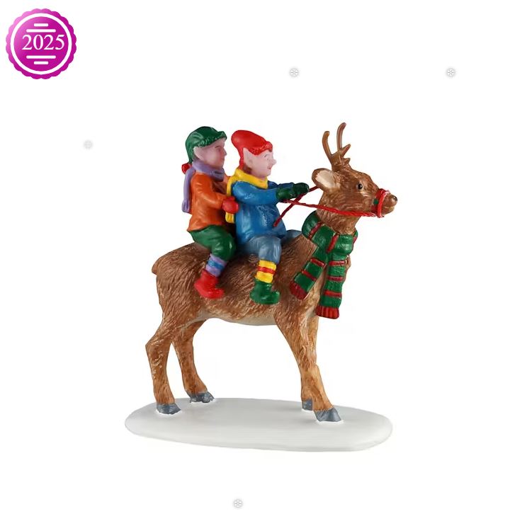 LEMAX 2025 PRE-ORDER <br> Santa's Wonderland Figurine <br> Reindeer Rides