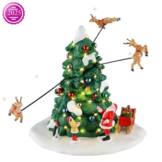 LEMAX 2025 PRE-ORDER <br> Santa's Wonderland Table Piece <br> Reindeer Races - $154.95