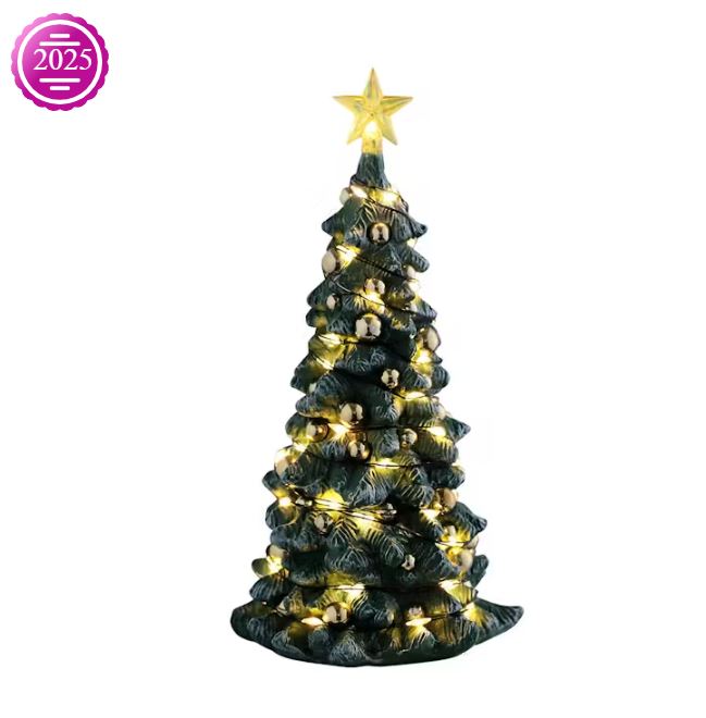 LEMAX 2025 PRE-ORDER <br> Lighted Accessories <br> Snowy Christmas Tree, Clear Light - $39.95