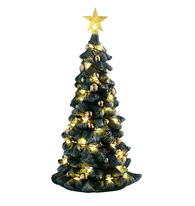 LEMAX 2025 PRE-ORDER <br> Lighted Accessories <br> Snowy Christmas Tree, Clear Light - $39.95