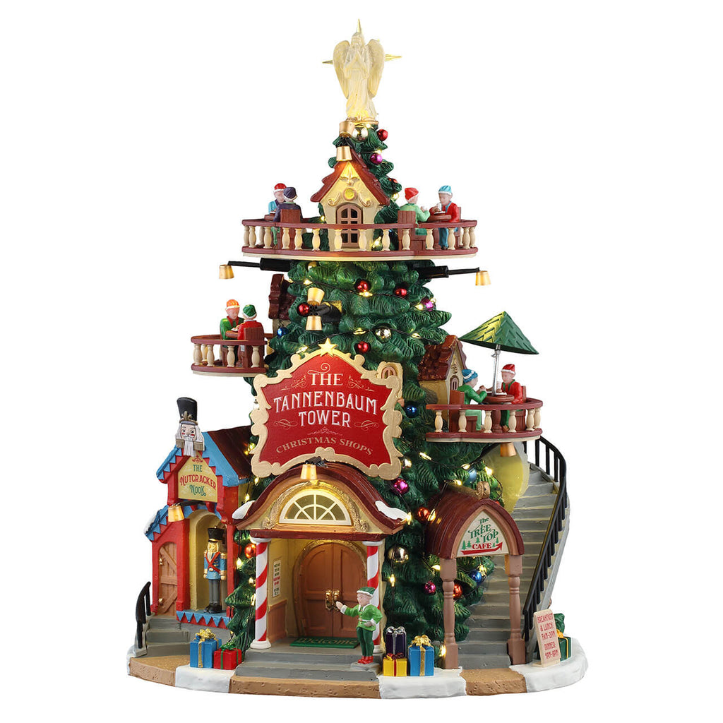 LEMAX 2025 PRE-ORDER <br> Santa's Wonderland <br> The Tannenbaum Tower Christmas Shops - $279.95