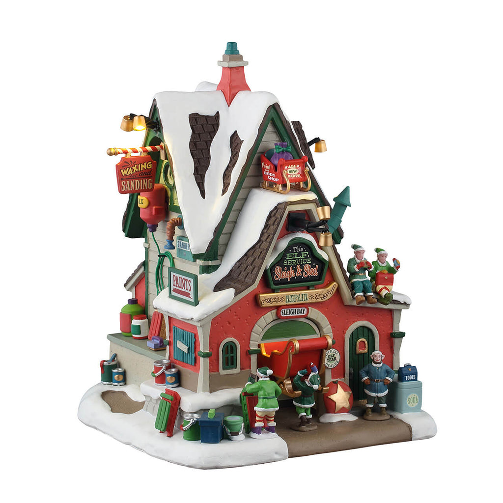 LEMAX 2025 PRE-ORDER <br> Santa's Wonderland <br> The Elf Service Sleigh & Sled Repair - $174.95