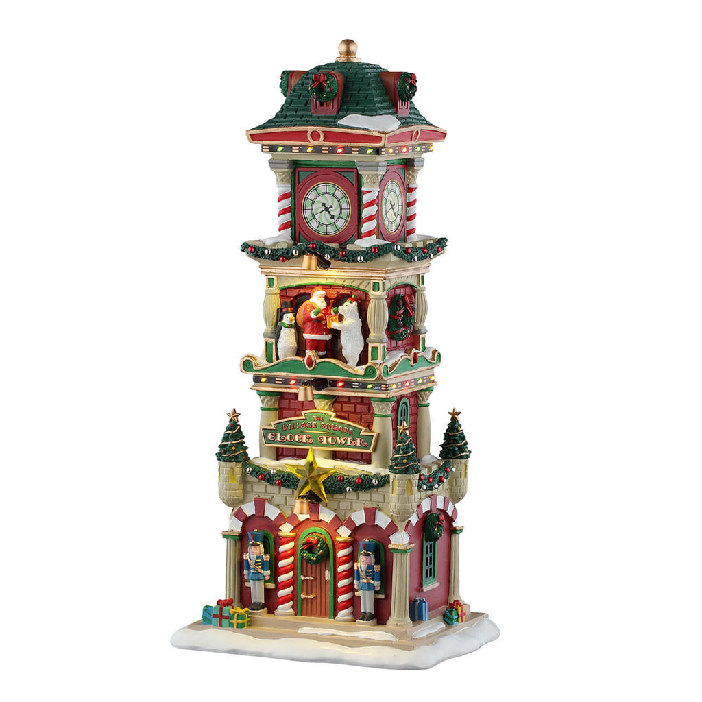 LEMAX 2025 PRE-ORDER <br> Santa's Wonderland <br> The Village Square Clock Tower Set - $279.95