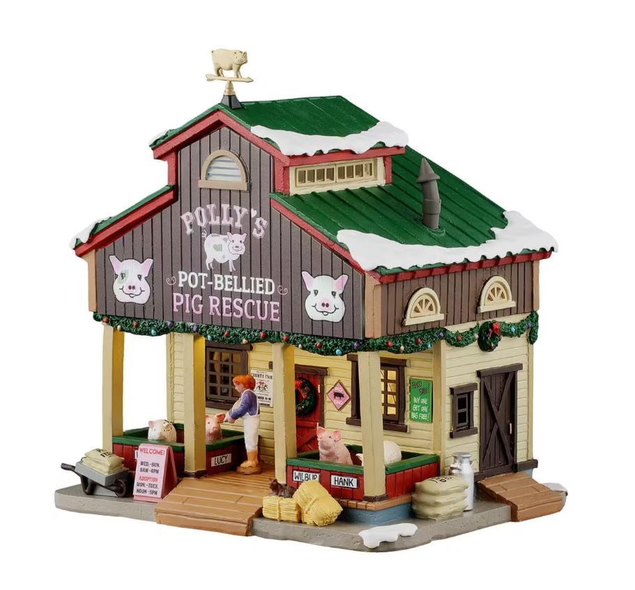 LEMAX 2025 PRE-ORDER <br> Harvest Crossings <br> Polly's Pot-Bellied Pig Rescue - $159.95