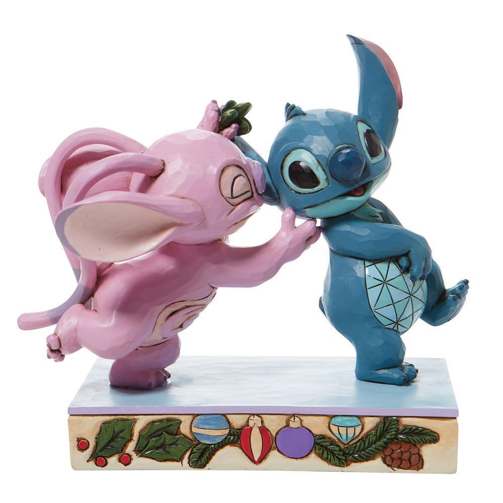 SALE - 30% OFF <br> DISNEY TRADITIONS <br> Angel and Stitch <BR> "Mistletoe Kisses"