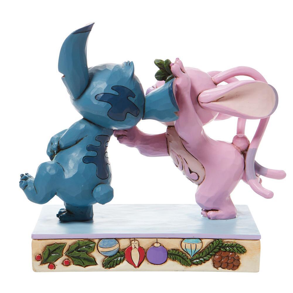 SALE - 30% OFF <br> DISNEY TRADITIONS <br> Angel and Stitch <BR> "Mistletoe Kisses"