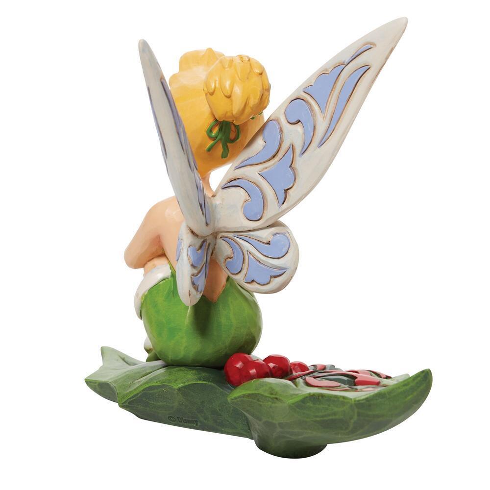 DISNEY TRADITIONS<BR> Tinkerbell Sitting On Holly <br> "Happy Holly-days"