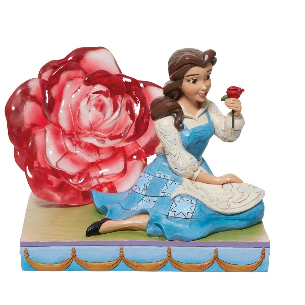 DISNEY TRADITIONS <BR> Belle with Clear Rose <br> "An Enchanted Rose"