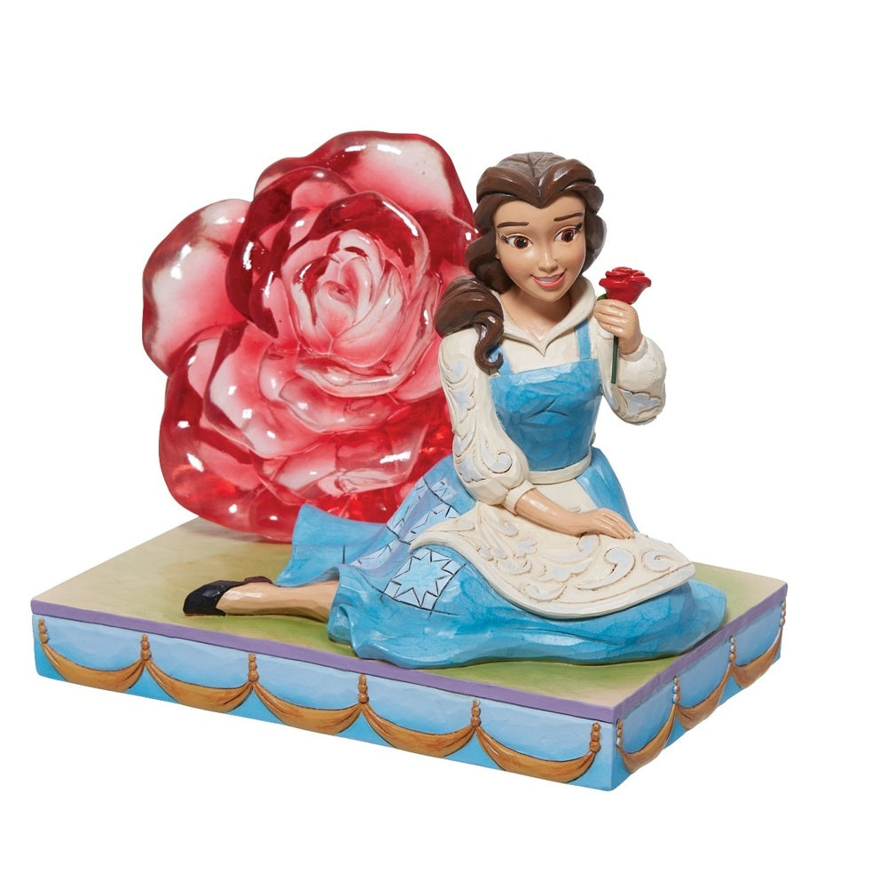 DISNEY TRADITIONS <BR> Belle with Clear Rose <br> "An Enchanted Rose"