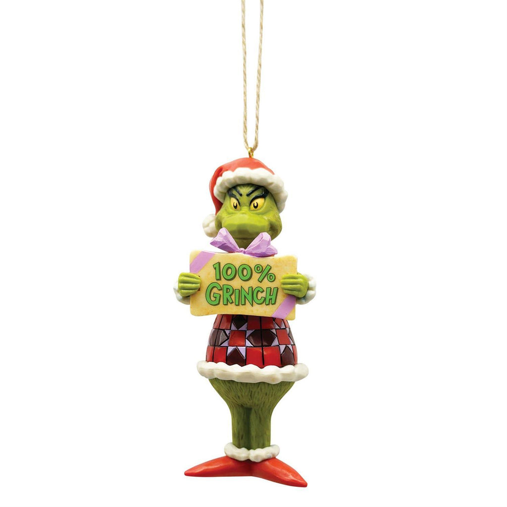 PRE-ORDER 2024 <br> Grinch by Jim Shore <br> Hanging Ornament <br> 100% Grinch (12.5cm) - $44.95