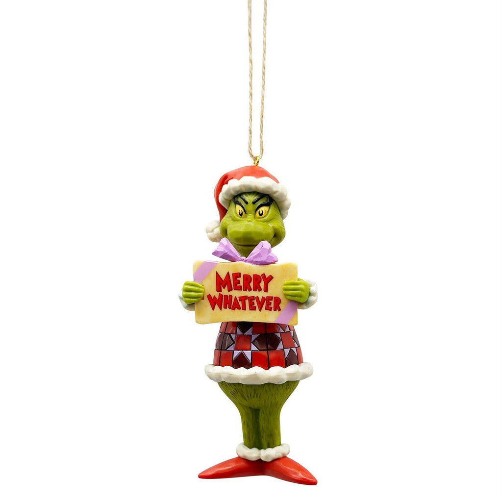 NEW 2024 <br> Grinch by Jim Shore <br> Hanging Ornament <br> Merry Whatever (12.5cm)