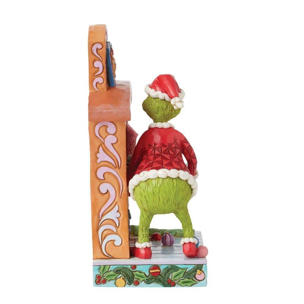 PRE-ORDER 2024 <br> Grinch by Jim Shore <br> Grinch Pushing Tree Up Fireplace (19cm) - $139.95