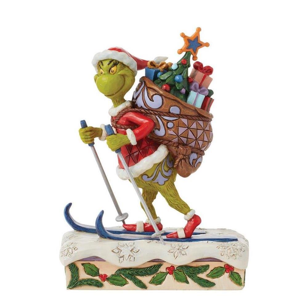 PRE-ORDER 2024 <br> Grinch by Jim Shore <br> Grinch Skiing (17cm) - $129.95