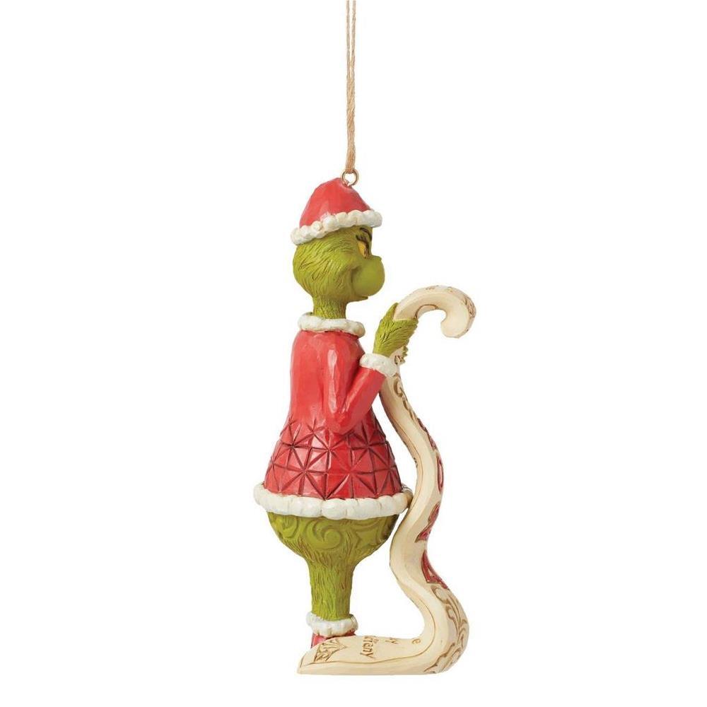 New 2024 <br> Grinch by Jim Shore <br> Hanging Ornament <br> Grinch With Naughty List (13cm) <br> Dated 2024