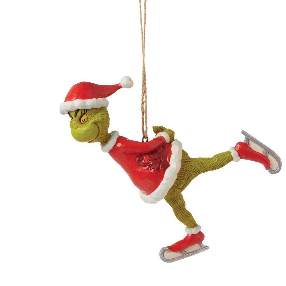 PRE-ORDER 2024 <br> Grinch by Jim Shore <br> Hanging Ornament <br> Grinch Ice Skating (12cm) - $59.95