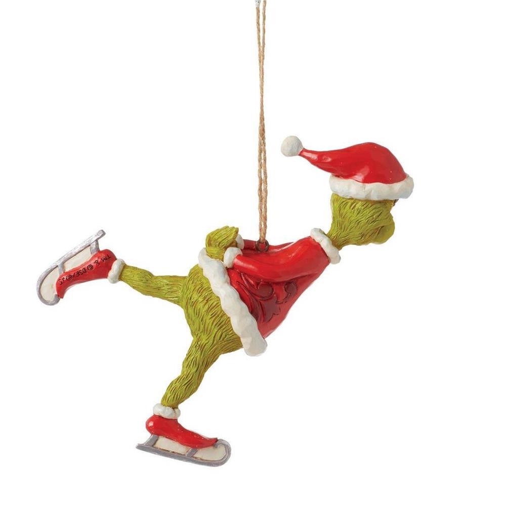 New 2024 <br> Grinch by Jim Shore <br> Hanging Ornament <br> Grinch Ice Skating (12cm)