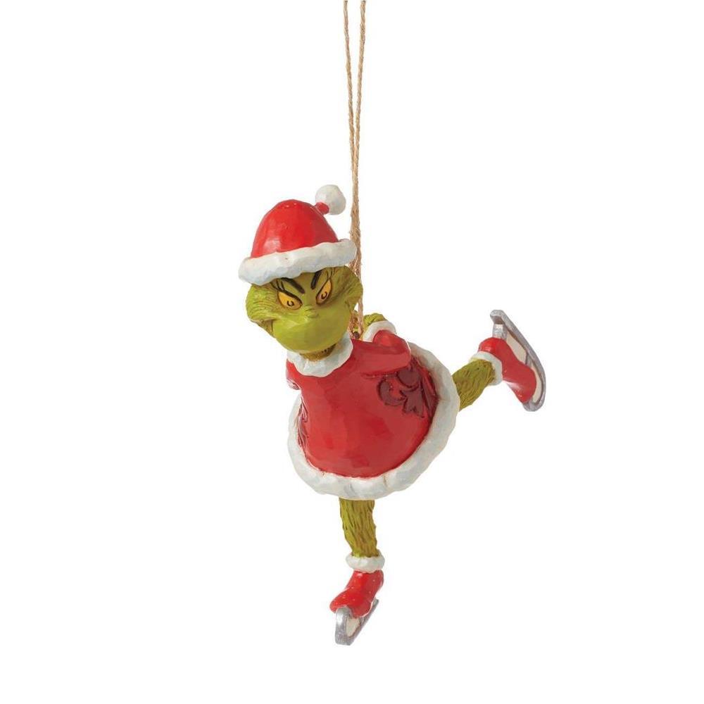 PRE-ORDER 2024 <br> Grinch by Jim Shore <br> Hanging Ornament <br> Grinch Ice Skating (12cm) - $59.95