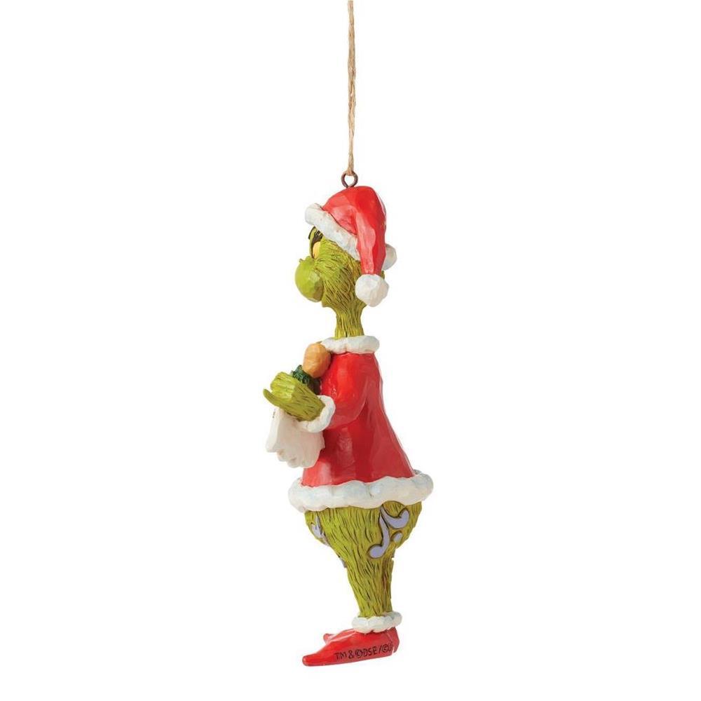 Grinch by Jim Shore <br> Hanging Ornament <br> Grinch With Merry Christmas Banner (13cm)